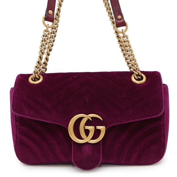 GUCCI Purple GG Marmont Shoulder Bag - Picture 1 of 16